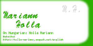 mariann holla business card